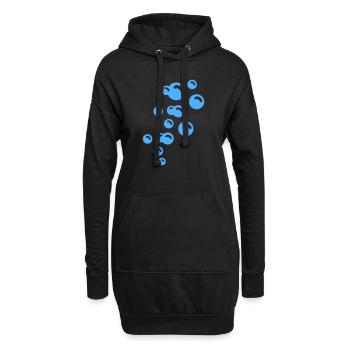 Bubbles / bulles (1c) - Sweat-shirt à capuche long Femme - noir - Devant