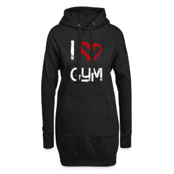 J'adore salle de gym - Sweat-shirt à capuche long Femme - noir - Devant