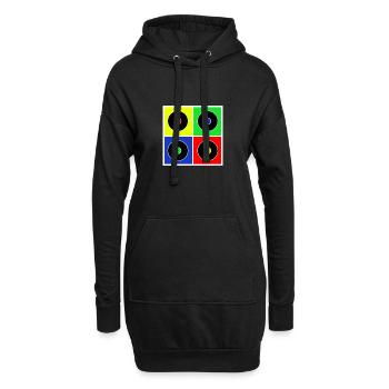 vinyle - Sweat-shirt à capuche long Femme - noir - Devant
