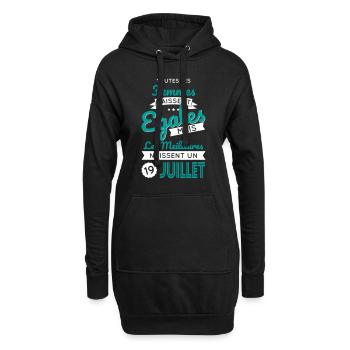 Anniversaire - Les meilleures naissent 19 Juillet - Sweat-shirt à capuche long Femme - noir - Devant
