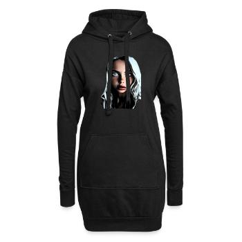 Schönes Mädchen mit tollen Augen - Hoodie-Kleid - Schwarz - Vorne