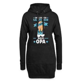 Werdender Opa - Hoodie-Kleid - Schwarz - Vorne