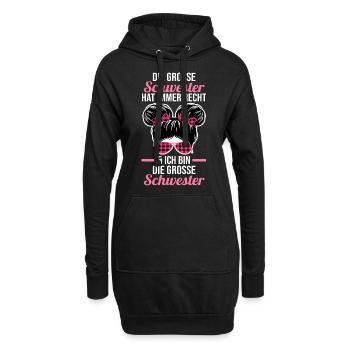 Geschwister Familie Schwestern Schwester - Hoodie-Kleid - Schwarz - Vorne