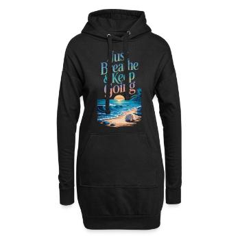 Motivation à la plage - Respirez profondément et continuez à marcher - Sweat-shirt à capuche long Femme - noir - Devant