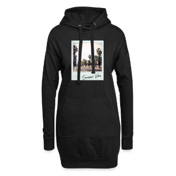 Palmiers de Barcelone - Sweat-shirt à capuche long Femme - noir - Devant