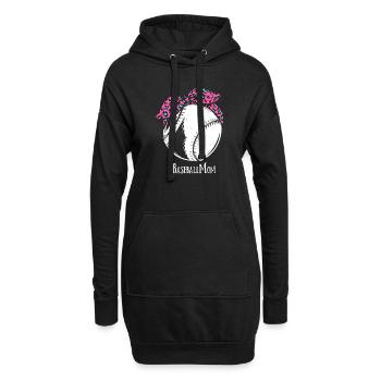Baseball Mom - Hoodie-Kleid - Schwarz - Vorne