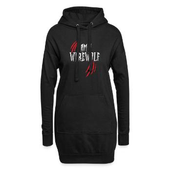 Je suis un cadeau de déguisement d'horreur d'Halloween de loup-garou - Sweat-shirt à capuche long Femme - noir - Devant