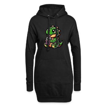 Bubble Tea T-Rex Boba Tea Cadeau Kawaii - Sweat-shirt à capuche long Femme - noir - Devant