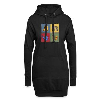 garten kleingarten erntezeit gartenarbeit - Hoodie-Kleid - Schwarz - Vorne