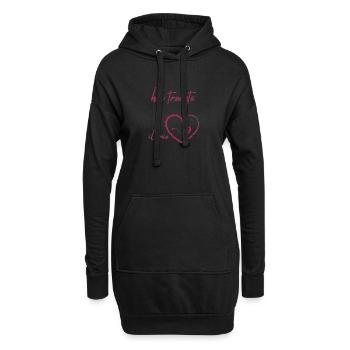 tu as trouvé mon cœur en italien - Sweat-shirt à capuche long Femme - noir - Devant