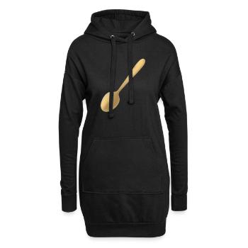 ein goldener Löffel - Hoodie-Kleid - Schwarz - Vorne