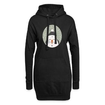 mignon bonhomme de neige avec casquette et nez de navet - Sweat-shirt à capuche long Femme - noir - Devant