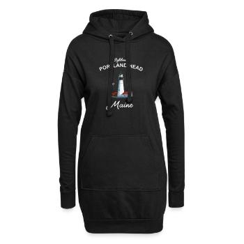Portland, Lighthouse Head, Maine - Sweat-shirt à capuche long Femme - noir - Devant