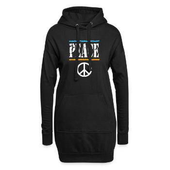 T-shirt rétro Peace Vibes - Sweat-shirt à capuche long Femme - noir - Devant
