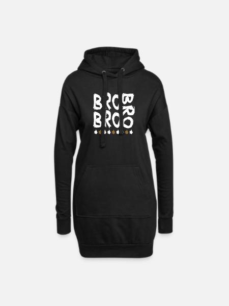 bro bro bro - Hoodie Dress - black