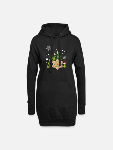 Advent, Pfefferkuchen, Kekse - Hoodie-Kleid - Schwarz