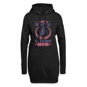 Radfahrer Mama - Hoodie-Kleid - Schwarz - Vorne