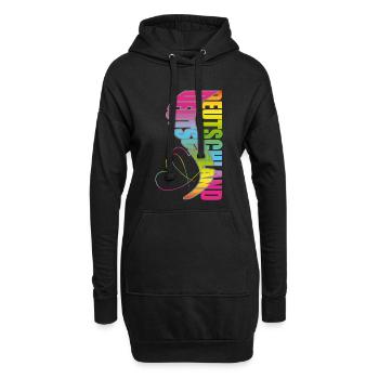 Farbenfrohes Herz Motiv Design-Deutschland - Hoodie-Kleid - Schwarz - Vorne