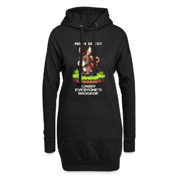 Quête de l’âne : Porter du lest - Sweat-shirt à capuche long Femme - noir - Devant