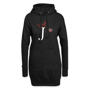 Lettre j couronne cœur  - Sweat-shirt à capuche long Femme - noir - Devant