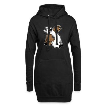 Deux lamas paire 2 amis Équipe de lunettes de soleil cool - Sweat-shirt à capuche long Femme - noir - Devant
