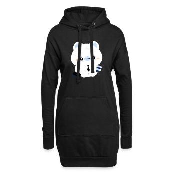 Café de l’ours polaire fatigué - Sweat-shirt à capuche long Femme - noir - Devant