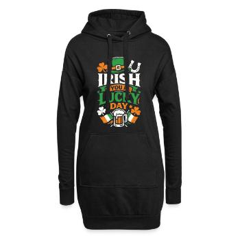 Irlandais Tu as une journée de chance | Le jeu de mots sur saint Patrick - Sweat-shirt à capuche long Femme - noir - Devant