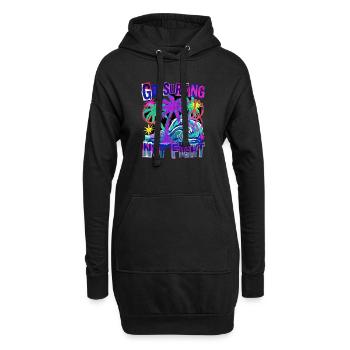 Surfer pour la paix contre la guerre Liberté - Sweat-shirt à capuche long Femme - noir - Devant
