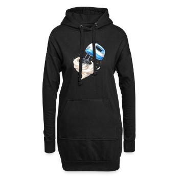 Sahne schlagen Handmixer Backen Design  - Hoodie-Kleid - Schwarz - Vorne