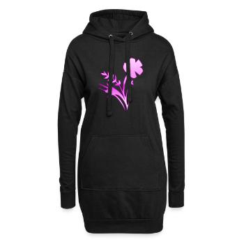 Fleur - Sweat-shirt à capuche long Femme - noir - Devant