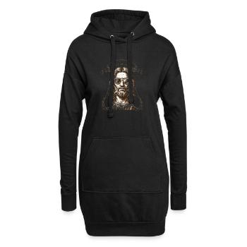 Il est un Alléluia Ressuscité - Sweat-shirt à capuche long Femme - noir - Devant
