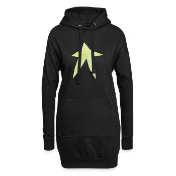 Dessin de l’étoile jaune - Sweat-shirt à capuche long Femme - noir - Devant