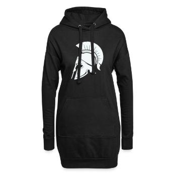 Spartanischer Helmschutz Grafik Blau - Hoodie-Kleid - Schwarz - Vorne
