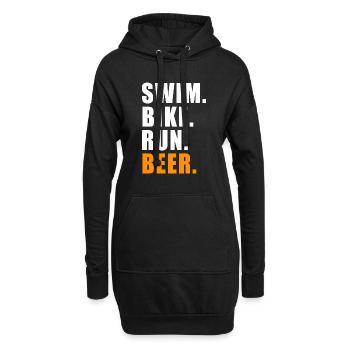 SWIM BIKE RUN BEER TRIATHLON CADEAU TRIATHLON - Sweat-shirt à capuche long Femme - noir - Devant