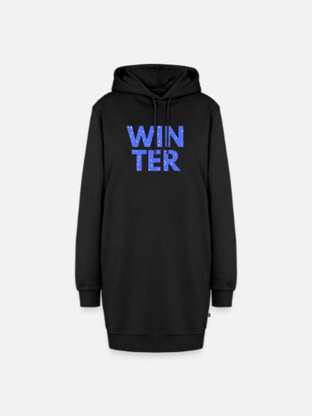 Winter - Hoodie-Kleid - Schwarz
