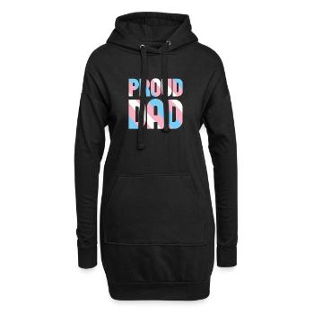 Papa fier transgenre - Sweat-shirt à capuche long Femme - noir - Devant