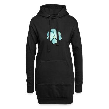 blaue Blume - Hoodie-Kleid - Schwarz - Vorne