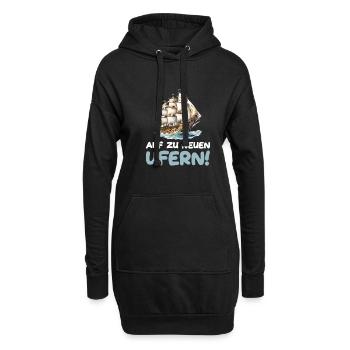 Auf zu neuen Ufern Segeln Segelschiff - Hoodie-Kleid - Schwarz - Vorne