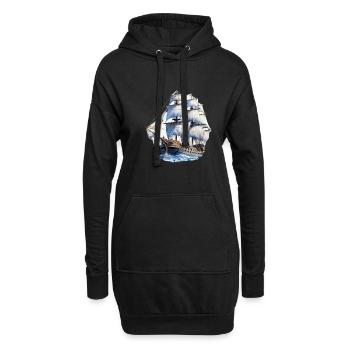 Segeln Segelschiff Segelboot für einen Segler, - Hoodie-Kleid - Schwarz - Vorne