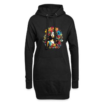 Floristin für eine Floristin - Hoodie-Kleid - Schwarz - Vorne