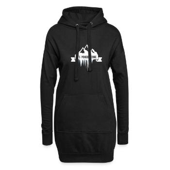 C’EST L’HEURE DE LA POUDREUSE - Ski Snowboard Freeride - Sweat-shirt à capuche long Femme - noir - Devant