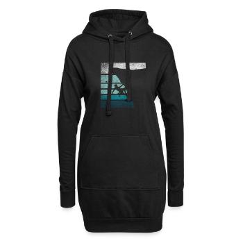 Escalade silhouette rétro - Sweat-shirt à capuche long Femme - noir - Devant