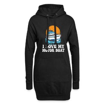 J’aime mon bateau à moteur La vie est meilleure au lac - Sweat-shirt à capuche long Femme - noir - Devant
