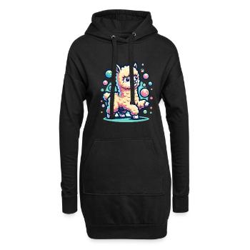 Alpaka Lama für Alpakaliebhaber - Hoodie-Kleid - Schwarz - Vorne