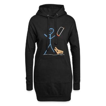 Strichmännchen Holz Sägen Schreiner Tischler - Hoodie-Kleid - Schwarz - Vorne