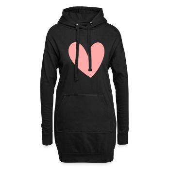 Cœur - Sweat-shirt à capuche long Femme - noir - Devant