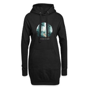Nordic Walking is My Therapy – Laufen Wald Natur - Hoodie-Kleid - Schwarz - Vorne