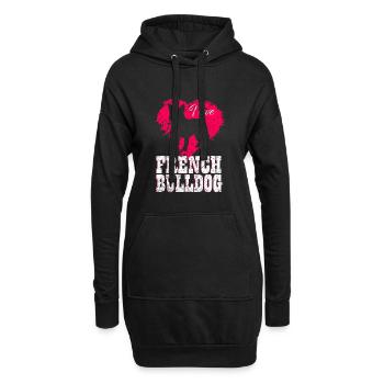 Français Bouledogue - Sweat-shirt à capuche long Femme - noir - Devant