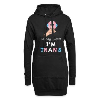 LBGT Flag Gay Pride Human Personne ne sait que je suis Trans - Sweat-shirt à capuche long Femme - noir - Devant