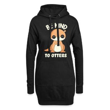 Soyez gentil avec les loutres Loutre Drôles de jeux de mots sur les animaux - Sweat-shirt à capuche long Femme - noir - Devant